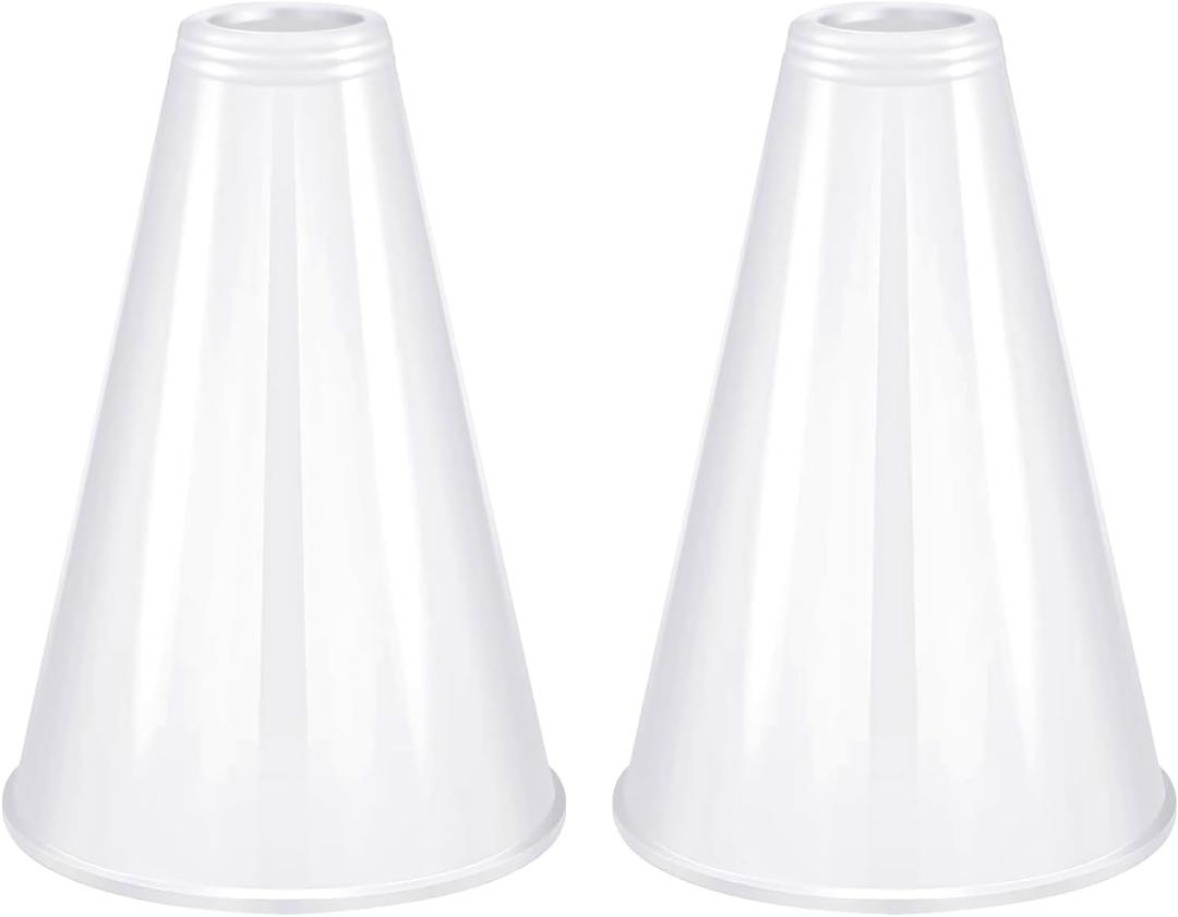 2 Pcs White Plastic Cheer Megaphone for DIY Party Accessory for School Outdoor Activities Party Favors Sports Match Game (White)