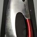 ROCOCO Meat Cleaver Knife Unique Effort Saving Kitchen Knife Professional Stainless Steel Chef Cooking Knives for Cutting Meat Vegetable Father Mother Christmas Gift Red