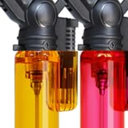 2 Pack Torch Lighter Mini Refillable Butane Lighters Single Jet Flame 45° Rotatable Torch Lighters Windproof Adjustable Butane Gas Lighter for Candle Camping Fireplace Party BBQ Grill(Without Fuel)