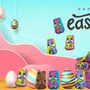 3 x Easter Milk Chocolate Bunnies, Smooth & Creamy Party Bag Fillers, Individually Wrapped Multicolor Foils (Half-Pound), BB: 2027/10/10