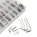 560 Pieces M3 M4 M5 M6 304 Stainless Steel Hex Socket Head Cap Bolts Screws Nuts Washers Assortment Kit with Hex Wrenches