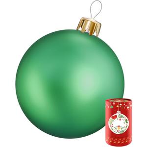 30 Inch Inflatable Ornaments Balls Outdoor, Large Inflatable Christmas Ornaments, Xmas Decoration Holiday for Indoor Yard Tree Lawn Decor (Green)