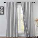 IGEMAEVE 100% Blackout Curtains 96 Inches Long for Bedroom, Black Out Curtains 2 Panels Set, Rod Pocket & Back Tab Thermal Insulated Drapes Window Home Deco Living Room(52x96 Inch, Off-White)