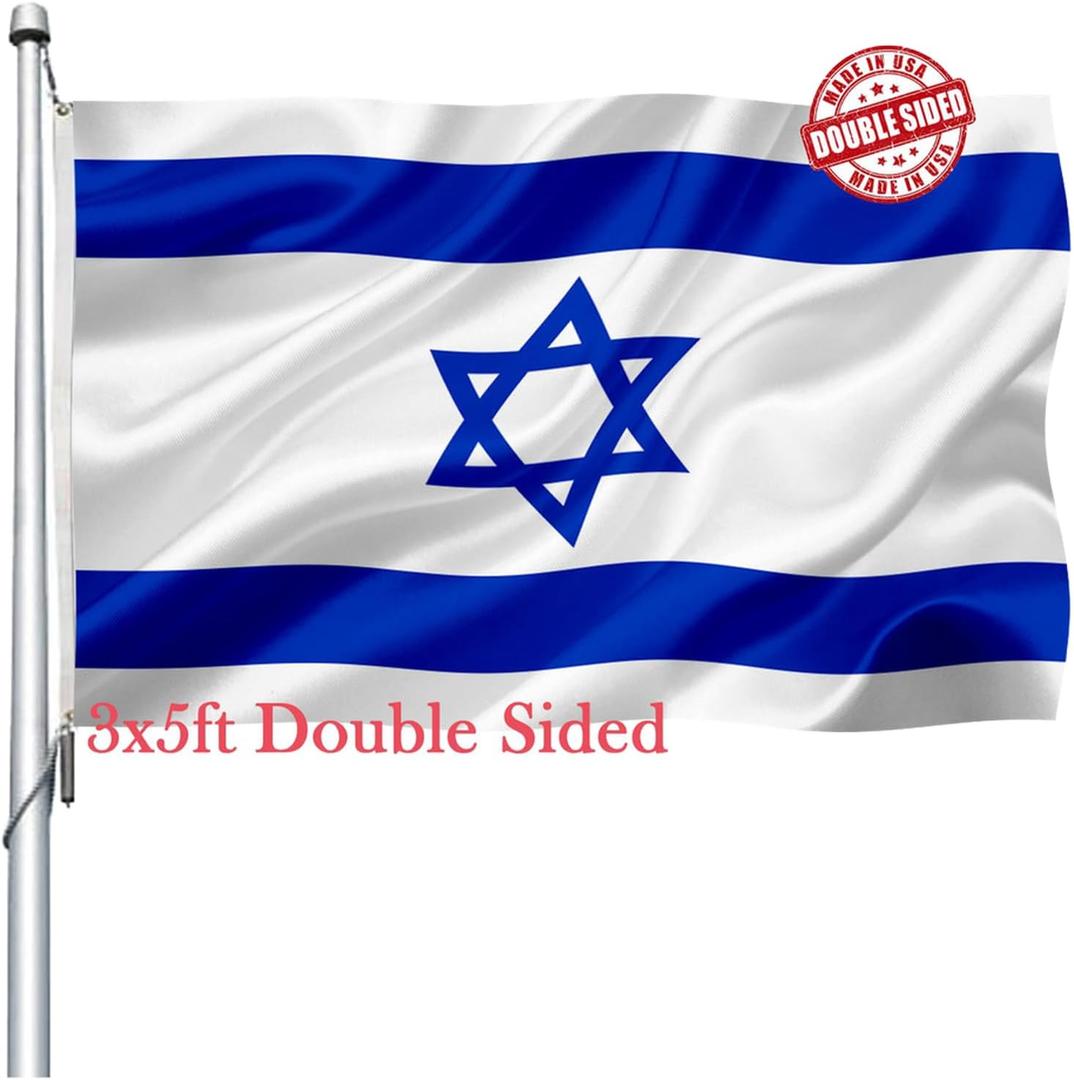 Israel Israeli Flag 3x5 Outdoor Double Sided- Heavy Duty Israeli National Country Flags of Israel with 2 Brass Grommets 4 Rows Stitched