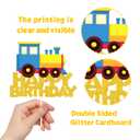Train Happy Birthday Cake Topper,Traffic Transportations Themed Birthday Party Supplies,Perfect Train Party Favors For Your Train Birthday Party