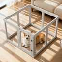 23.6 H Clear Acrylic Plastic Dog Playpen, 6 Pcs Lightweight & Easy Assemble Playpen Divider, Durable Safety Play Pen Indoors, Puppy, Cat, Small Animal(White)