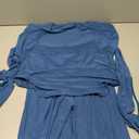 Women's Sexy 2 Piece Outfits Mesh See Through Deep V Neck Top and Long Pants Set Going Out Club Outfit (Medium, Blue)