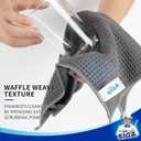 MR.SIGA Waffle Pattern Cleaning Cloths, Reusable Absorbent Microfiber Cleaning Cloths, Lint Free Microfiber Kitchen Towels, 6 Pack, Gray, 12.6 x 12.6 inch