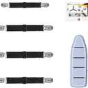 4Pcs Adjustable Crisscross Fitted Sheet Band Straps Grippers Suspenders (4pcs-Black)