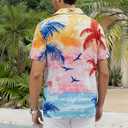 Hawaiian Shirt for Men Short Sleeve Floral Palm Button Down Tropical Vacation Beach Shirt (S)