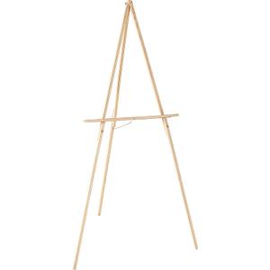 735 65" High Wooden A-Frame Tripod Artist Floor Easel - Adjustable Tray Height, Holds 40" Canvas - Wood Display Holder Stand for Paintings, Drawings, Framed Photos, Signs