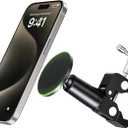 elitehood Universal Phone Holder for Mic Stand/Music Stand/Golf Cart/Treadmill/Stroller/Shopping Cart/Wheelchair/Stationary Bike, Aluminum Magnetic Phone Mount for Magsafe iPhone 15 14 13 12 Series