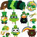 62pcs St Patrick's DIY Felt for St. Patrick's Day Party Decorations, St. Pat's Craft Kits Including St. Patrick's Day Felt for Saint Patty Day Decor Irish Luck Day Party