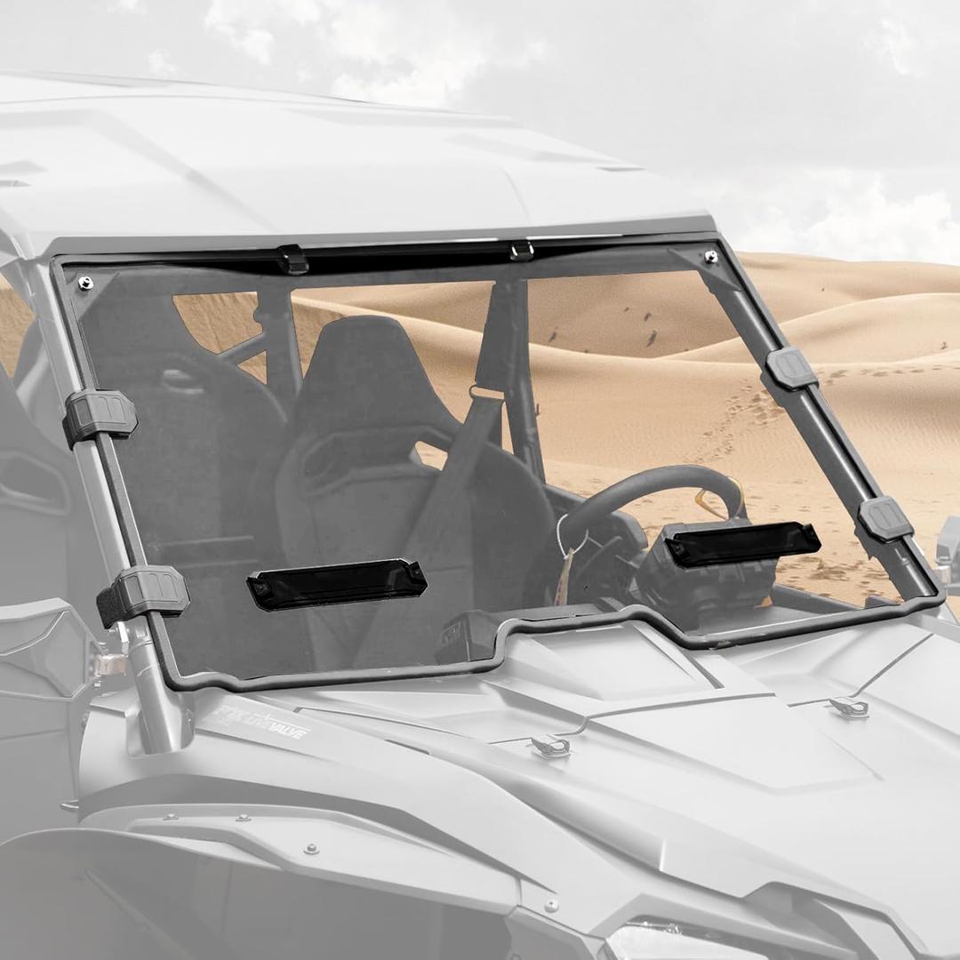 A & UTV PRO Front Full Windshield Compatible with Talon 1000X / 1000R / 1000X-4 2019-2024 Accessories, Clear Tough Hard Coated Poly Vented Window Accessories, 250x Stronger Than Glass, 1PC,  Talon Full Windshield