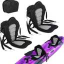FAHKNS 2-Pack Kayak Seats, Kayak Accessories, SUP Paddle Board Seats, Luxury Padded Canoe Back Seat with Removable Storage Bag, 4 Adjustable Straps for Kayaking, Canoeing, Rafting, Fishing