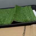 Ottomanson Artificial Grass Puppy Potty Training Pad with Tray, 15" x 30" Reusable Pee Pad for Small Pets and Dogs