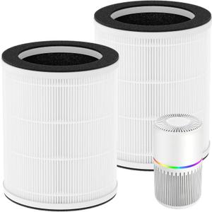 2-Pack AP202 Replacement Filter Only Compatible with FRESHDEW AP202 Air Puri-fier,(Not for DAYETTE AP202 Model), 3-in-1 True HEPA Filtration with Activated Carbon Filter and Pre-filter