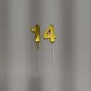 14th Birthday Candles, Gold 3D Number 14 Happy Birthday Candle Cake Topper Decorations for Teenagers Boys Girls