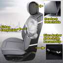 Aierxuan Car Seat Covers Full Set Universal Fit for Honda Civic Accord CRV, Toyota Camry Prius Rav4 Corolla, Kia, Lexus, Nissan, Mazda, Jeep Cherokee and Most Cars, with Waterproof Leather (Grey)