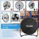 2 x VEGARD Wall Mounted Non Oscillating Fan Cover, Heavy-Duty 600D Oxford Cloth Waterproof & Dustproof for Industrial Indoor Outdoor Fans,Black, (Cover Only)