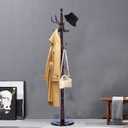 Coat Racks FreeStanding with 14 Hooks, Natural Wood Coat Rack with Solid Round Base, Adjustable Height Coat Racks, Easy Assembly for Hallway, Bedroom and Office (Solid Wood Fenghuang Gou)