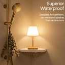 Shower Lamp Waterproof,4000mAh Battery Rechargeable Cordless Table Lamp for Indoor & Outdoor Use,3 Color-temps & Dimmable LED Night Light for Shower Bathroom Bedroom Restaurant Home 10.8"H- Wood Grain