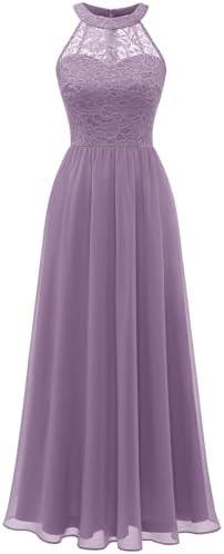 Wedtrend Women's Formal Dress, Halter Long Prom Dress Floral Lace Bridesmaid Dresses, Size XXL