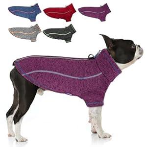 Cyeollo
Warm Dog Sweater with Zipper, Doggy Reflective Highneck Jackets with D Ring Step in Dog Winter Coats Fleece Female Stretchy Dogs Sweaters Pet Clothes for Small Dogs, Purple L