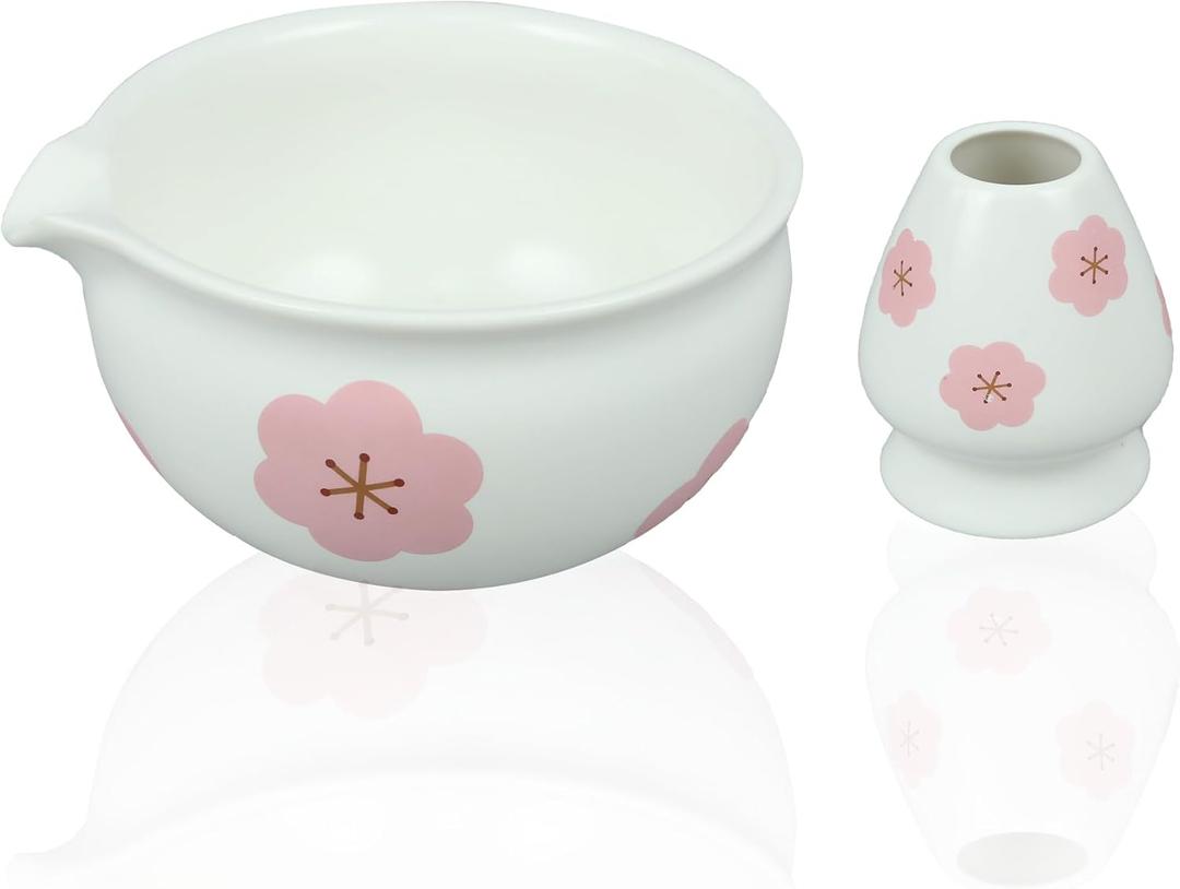 Japanese Matcha Bow with Whisk Holder for Matcha Powder/Matcha Tea/Japanese Matcha (Flower)