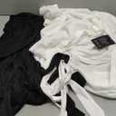 Ficerd 2 Pack Women's Waffle Knit Robes, Soft Lightweight Full-Length Kimono Bathrobes Unisex Loungewear with Side Pockets (White, Black)