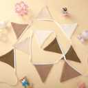 Oudain 2 Pcs Pennant Banner Flags Nursery Garland Triangle Bunting Flags Playroom Wall Decor Banner for Nursery Baby Shower Birthday Boho Wedding Party Event, Each 7.75 ft(Khaki Colors)