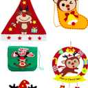 Fenzonmic Christmas Craft Kit - DIY Felt Ornaments Set with Hat, Glasses, Flap Bag, Stocking & Wreath, Pre-Cut & Safe Tools, Perfect Holiday Activity, Party Favor, and Decoration (Reindeer)