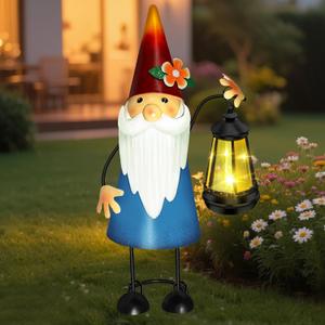 Solar Santa Claus Statue Garden Stake Lights forYard,Porch,Patio,Lawn,Solar Christmas Gnome Gifts for Women,Mothers Day,Christmas Housewarming