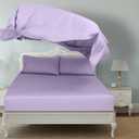 Royale Linens 2 Pack Bulk Flat Sheet Set - Top Sheets - Soft 1800 Microfiber - Wrinkle & Stain Resistant - for Hotel, Massage Table, Hospital, Dorm - Queen Flat Sheet Sold Separately (Queen, Lavender)