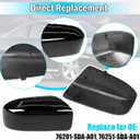 Yumzeco 2PCS Compatible with Honda Accord Mirror Cover 7th Gen 2003 2004 2005 2006 2007, Driver Passenger Side Rearview Mirror Caps Replacement for Honda Accord W/O Light Hole (US Model)- Glossy Black
