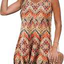 Swimsuit Coverup Summer Dresses for Women 2025 Eyelet Crew Neck Loose Sleeveless Sundresses Twisted Dresses M