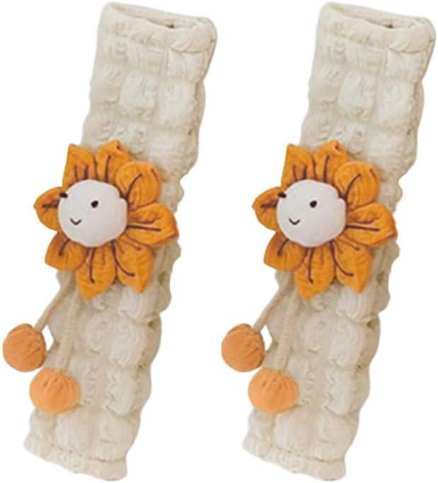 2PCS Flower Car Seat Belt Covers, Cute Car Seat Belt Pad Neck Cushion for Kids and Adults, Comfortable Car Seatbelt Shoulder Strap Protector Covers, Car Accessories for Most Vehicles (Yellow)