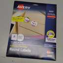 Avery Matte White Round Labels, Sure Feed Technology, Permanent Adhesive, 1-1/2", 400 Labels (8293)