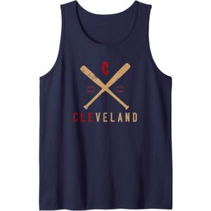 CLEVELAND CLE BASEBALL VINTAGE DISTRESSED Tank Top, Small