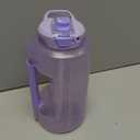 ZULU Goals 64oz Half Gallon Plastic Water Bottle with Straw and Time Marker | Large Reusable Jug with Handle and Leak Proof Lid for All Day Hydration, Gym and Outdoors, Gift Ready, Violet