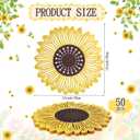 Havawish 50 Pcs Sunflower Placemats Paper Disposable 13 Inch Die-Cut Bulk Round Paper Place Mats Sunflowers Placemat Disposable Table Mats Decoration for Sun Flower Spring Dinner Wedding Birthday