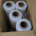 MUNBYN Shrink Wrap, Stretch Wrap with Handles, Stretch Film Roll Industrial Strength, Plastic Wrap for Pallet Wrapping Shipping Moving, 15 Inch x 1000 Ft, 4 Pack, 60 Gauge