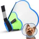 Hard & Heavy Plastic Dog Cone Collar Alternative for Small Dogs (Yorkshire Pomeranian), Pet Neck Head Protective Cone Anti-Lick, Adjustable Elizabethan Recovery Collar Cone of Shame for Healing (S(Neck Girth:9.84"-11.8"), Blue Green)