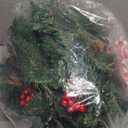 Christmas Garland with Lights, 9ft 30LED Battery Operated Garland Decorated with Pine Cones, Berry, Artificial Snowy Pine, Indoor & Outdoor Xmas Garland for Stairs Fireplace Door Fences