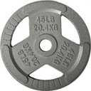 HulkFit 1 inch or 2 inch Cast Iron Weight Plate Set with Multi-Grip Handles and Enamel Coated for Barbells & Strength Training - Grey