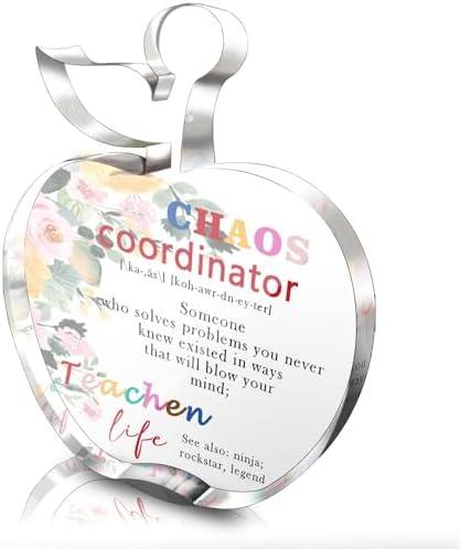 Chaos Coordinator Gifts for Teachers - Appreciation Gifts for Coworker - Shelf Cubicle Table Decor Appreciation Thank You Gifts for Teachers Coworkers