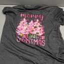 Merry Christmas Shirts for Women Funny Xmas Tree Graphic T-Shirt Christmas Casual Holiday Short Sleeve Tee Top (XL, 1 Dark Grey）