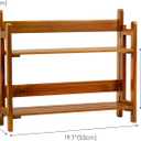 VaeFae Teak Wood Floating Shelves Bathroom, Foldable Wooden Rack Wall Mount, 2 Shelves