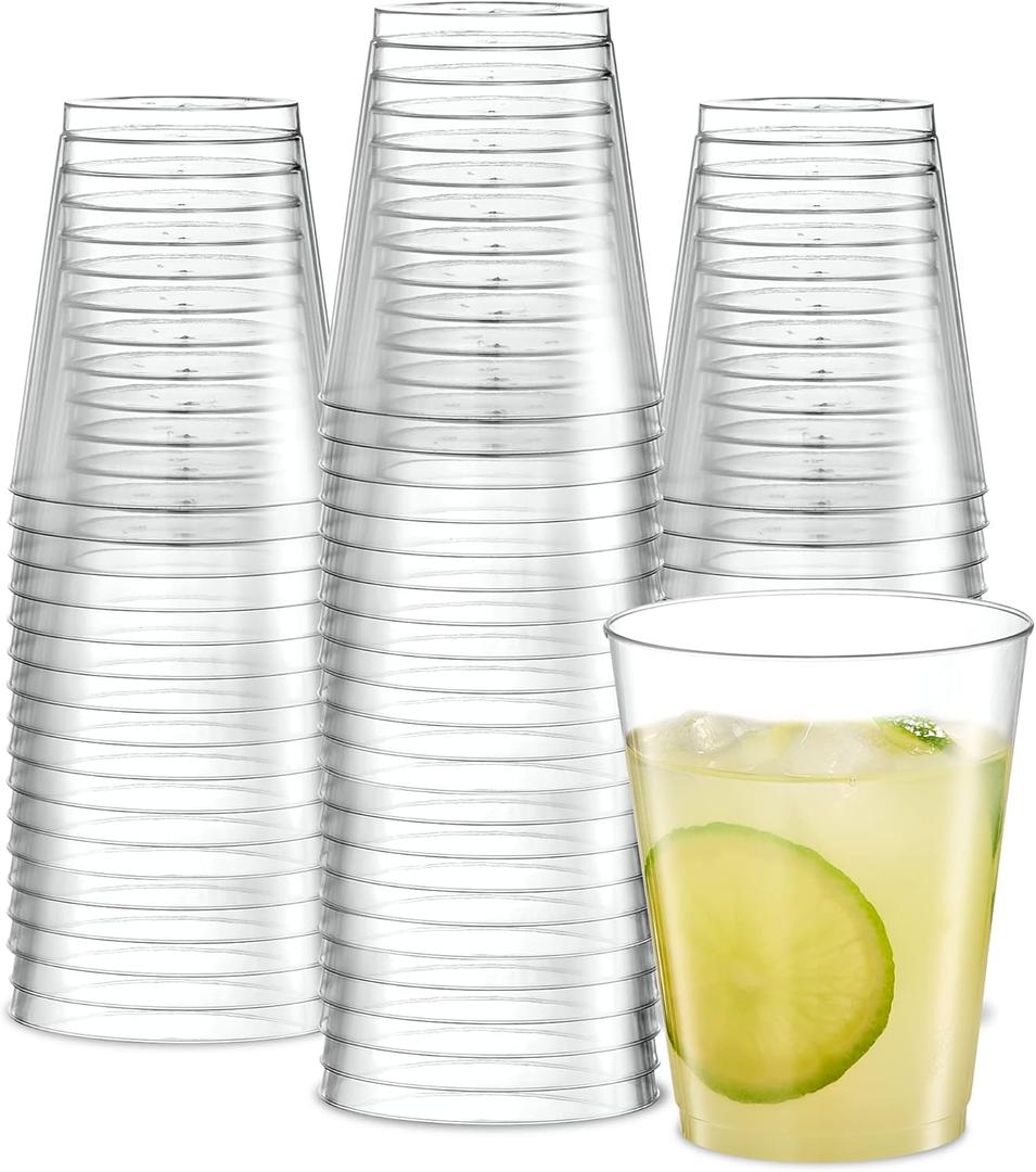 PLASTICPRO Disposable 8 oz Crystal Clear Plastic Tumblers for Party's & Weddings pack of 50