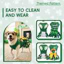 2-Pack Saint Patricks Day Dog Cat Dress St Patricks Clover Rainbow Puppy Dresses with Bow Pet Bowknot Shamrock Skirt Outfit Costume for Puppies Cats Small & Medium Dogs L